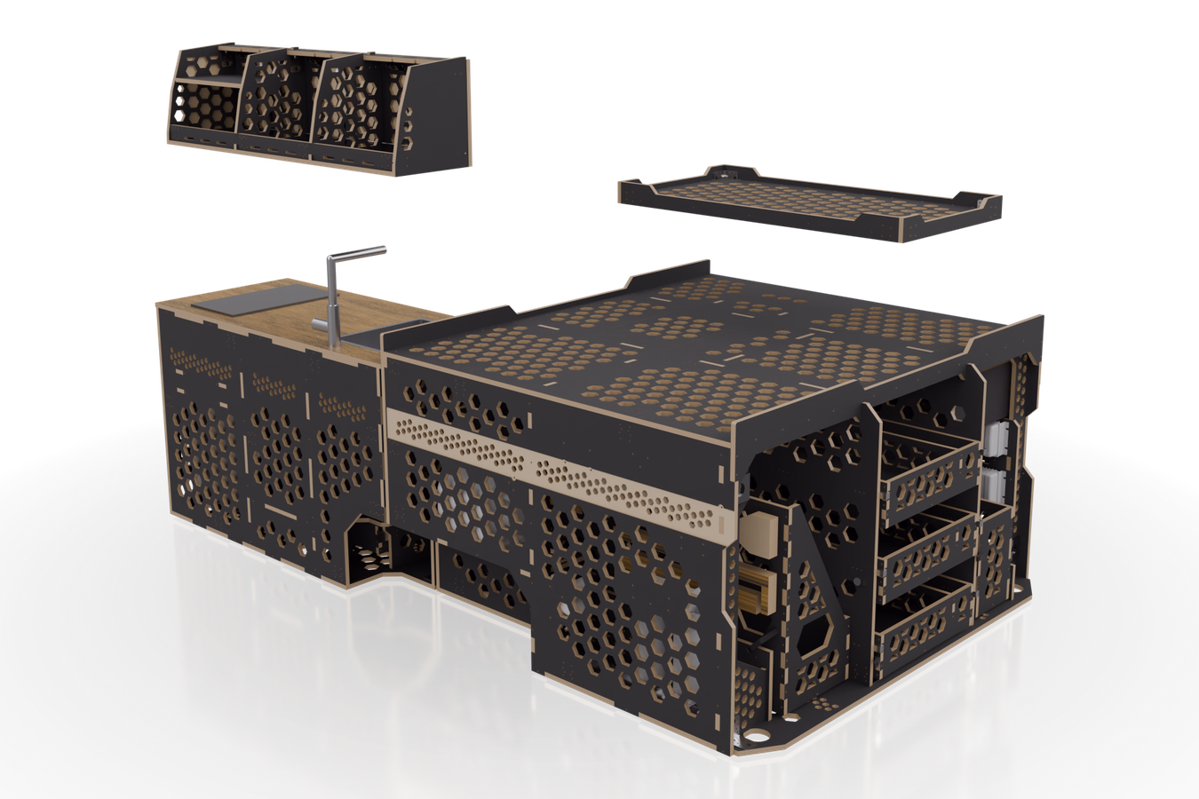 CAD-Render — Gesamtausbau, Ansicht Backbord